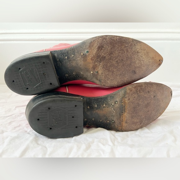 Vintage Tony Lama Hot Pink Cowboy Boots. 8 Narrow. Made in USA - Picture 5 of 8